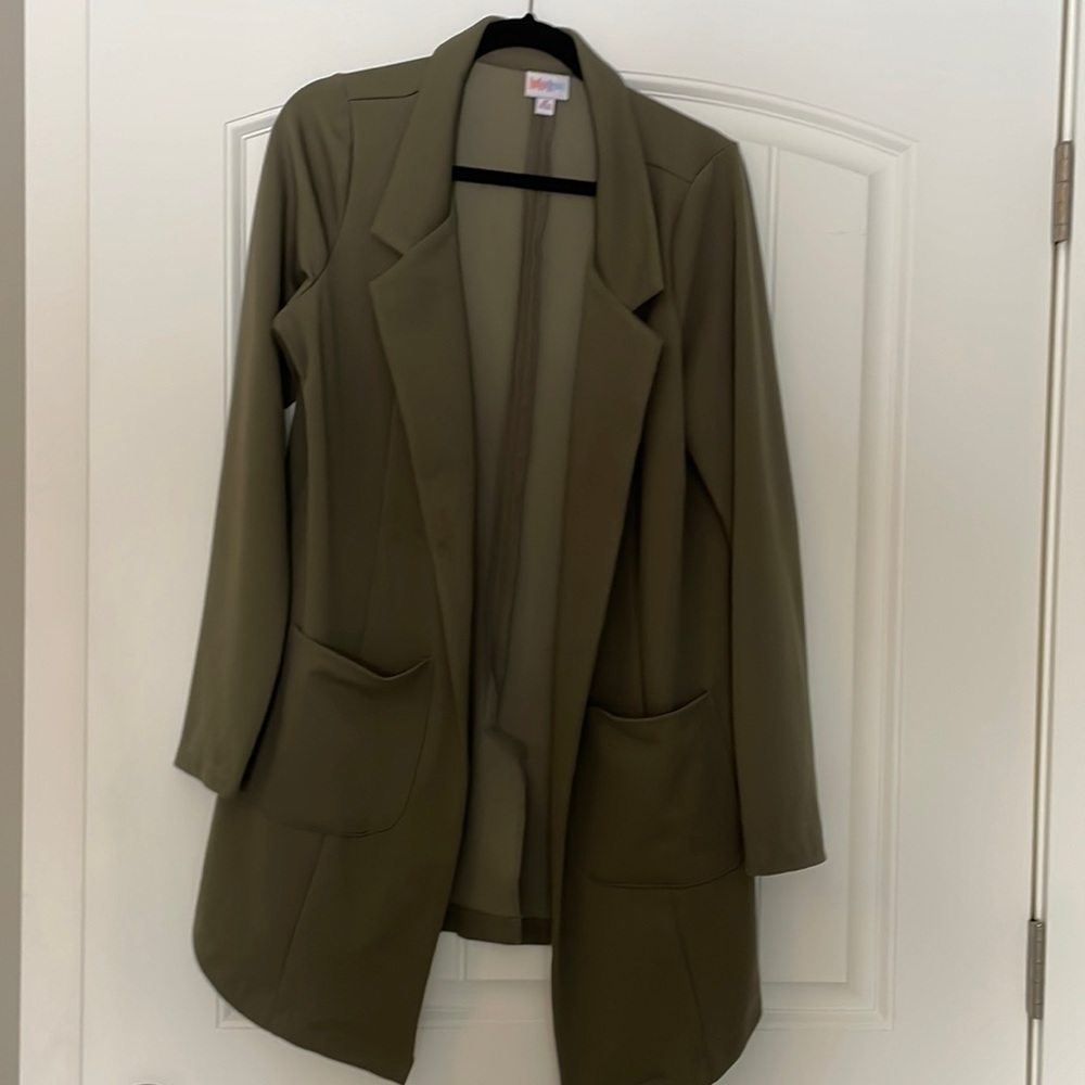 LuLaRoe olive green Gwen Blazer size medium
